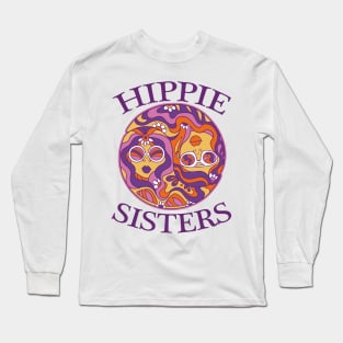 Hippie Sisters Old School Retro Design Long Sleeve T-Shirt